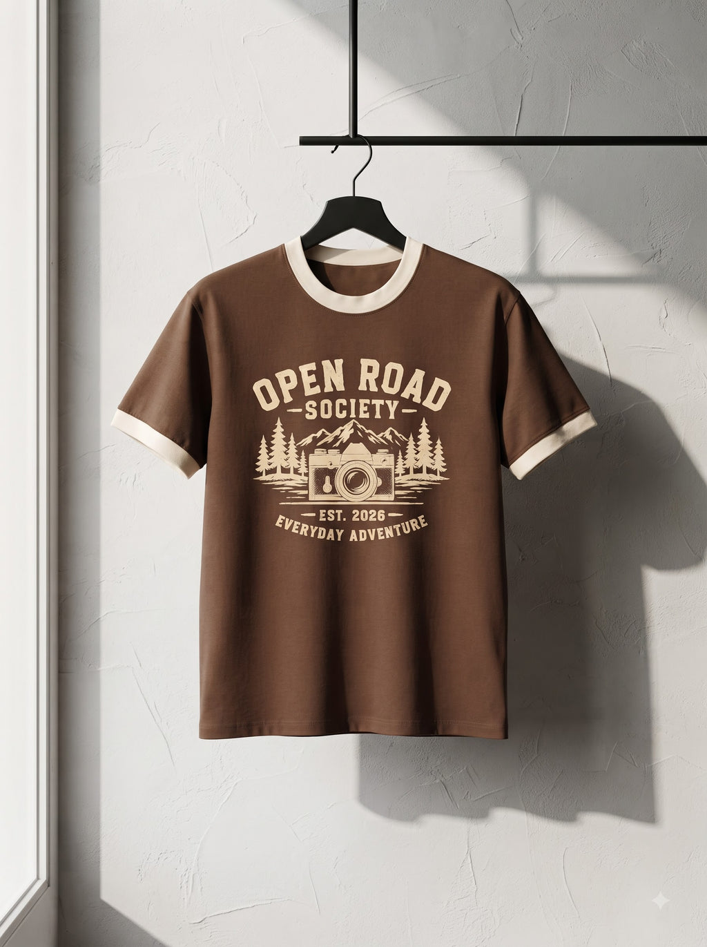 LYNXAR Open Road Society Brown & Cream Ringer Tee 🤎🤍