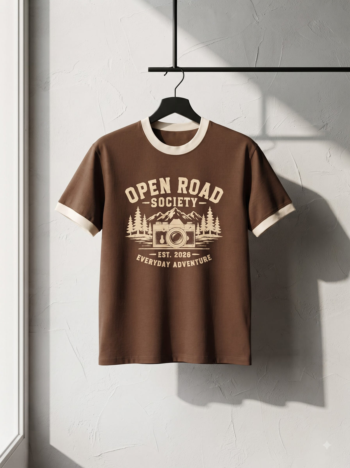 LYNXAR Open Road Society Brown & Cream Ringer Tee 🤎🤍