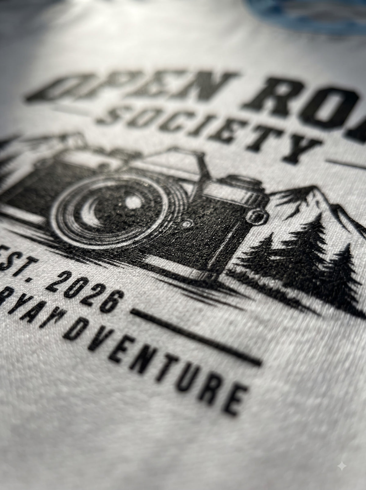 LYNXAR Open Road Society White & Sky Blue Ringer Tee