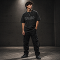 SAVAGE Acid Wash Oversized T-Shirt – Black