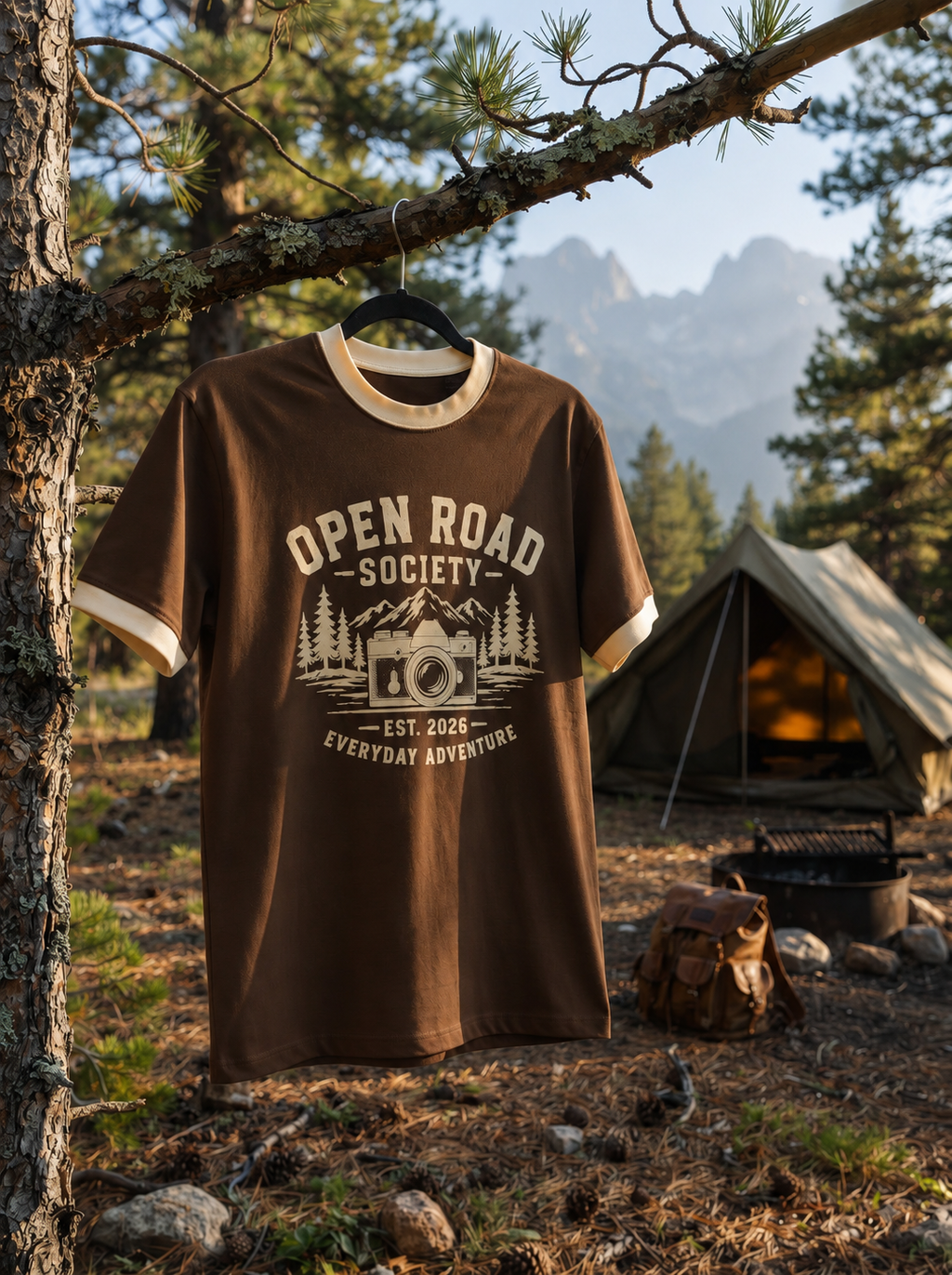 LYNXAR Open Road Society Brown & Cream Ringer Tee 🤎🤍