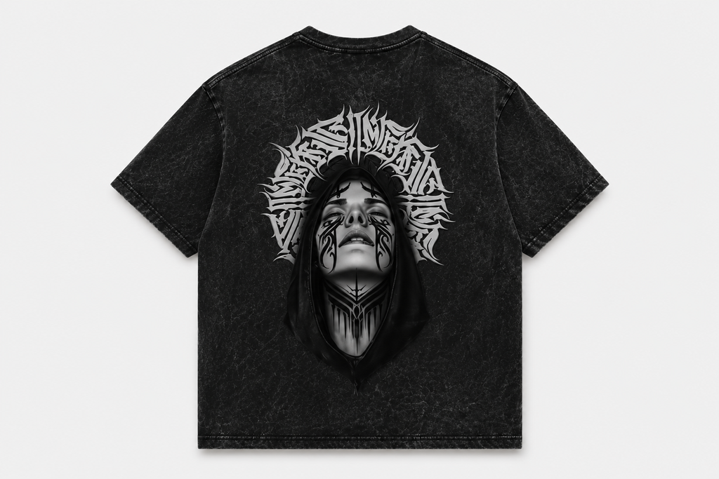 SAVAGE Acid Wash Oversized T-Shirt – Black