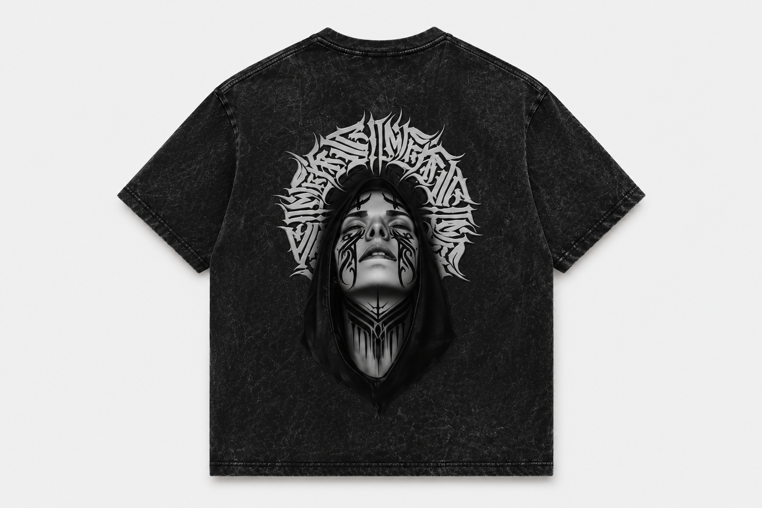 SAVAGE Acid Wash Oversized T-Shirt – Black