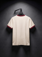 LYNXAR Open Road Society Off White & Maroon Ringer Tee