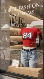 LYNXAR 84 Varsity Red Baby Tee