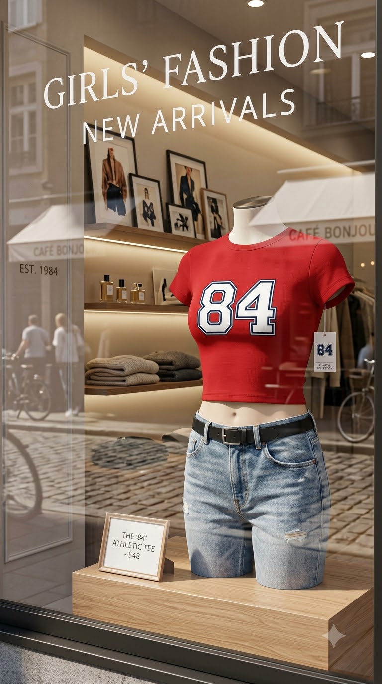LYNXAR 84 Varsity Red Baby Tee