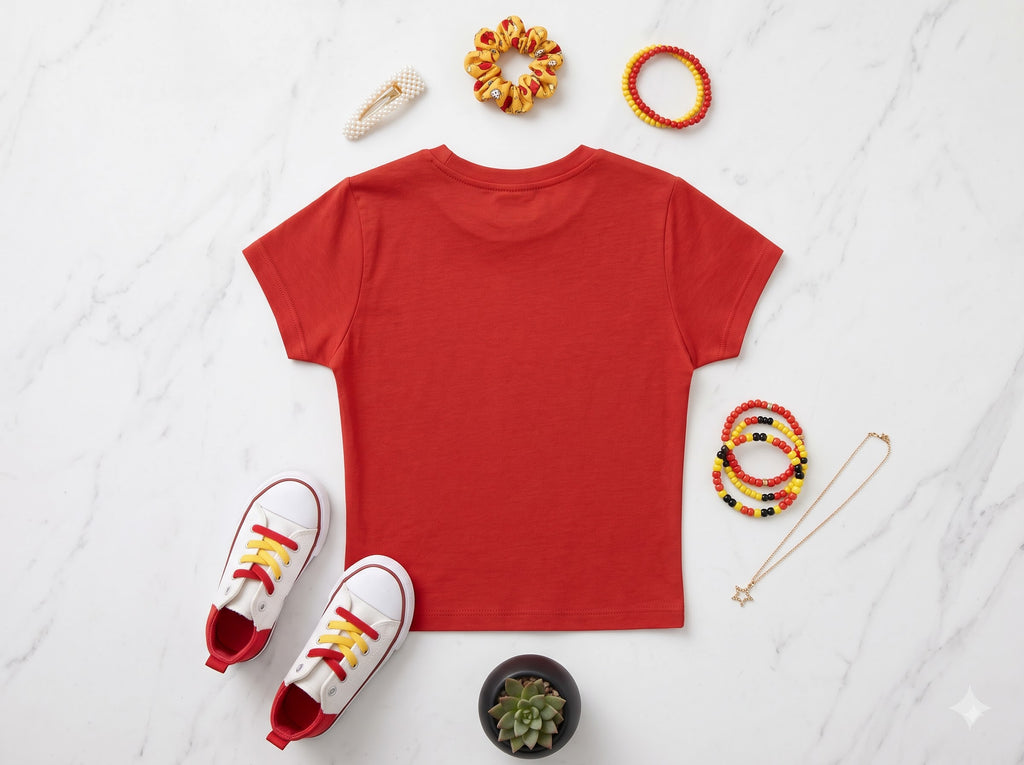 LYNXAR Too Cute To Care Red Baby Tee