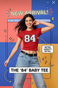 LYNXAR 84 Varsity Red Baby Tee
