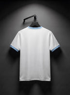 LYNXAR Open Road Society White & Sky Blue Ringer Tee