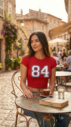 LYNXAR 84 Varsity Red Baby Tee